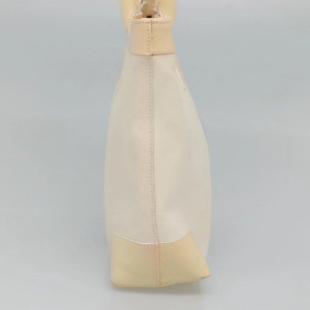 GUCCI Sherry Line Hand Bag Canvas White Black Auth ep7988 - Picture 6 of 15